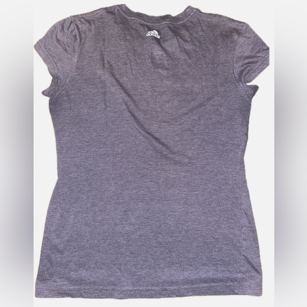 Adidas Women's Charcoal Tee with Embellished Logo EUC - Picture 3 of 3